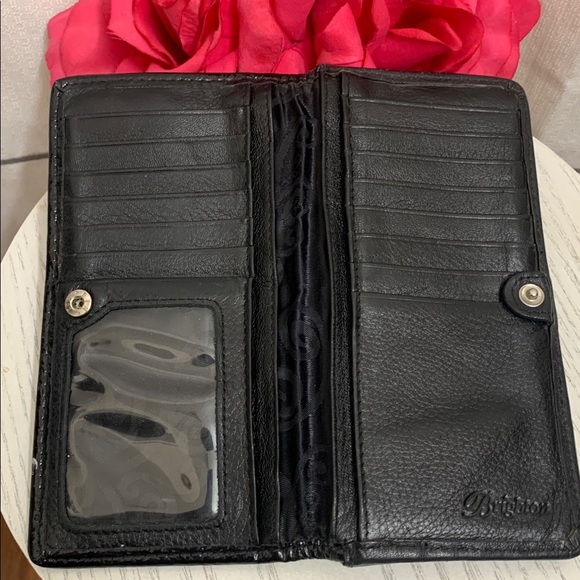 Brighton Leather Wallet Black with Silver Studded Design - Picture 3 of 11